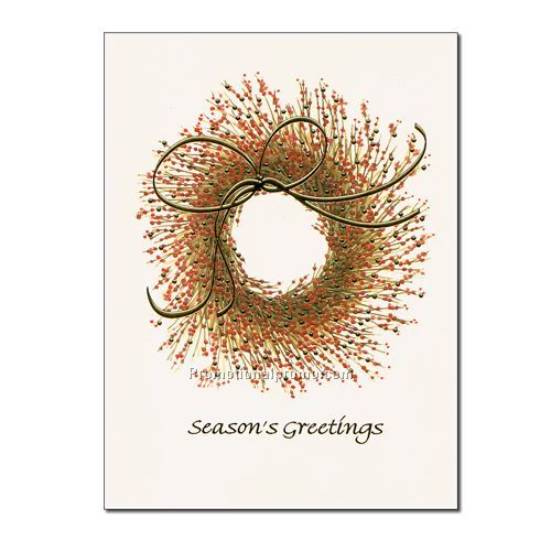 Holiday Card - Season's Greetings Wreath